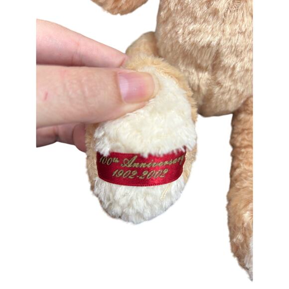 Vintage 12" Dan Dee Brown 100th Anniversary Teddy Bear Plush American Flag Scarf - Picture 2 of 8